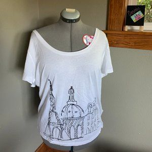 Women's Scoop Neck T with Paris Graphics